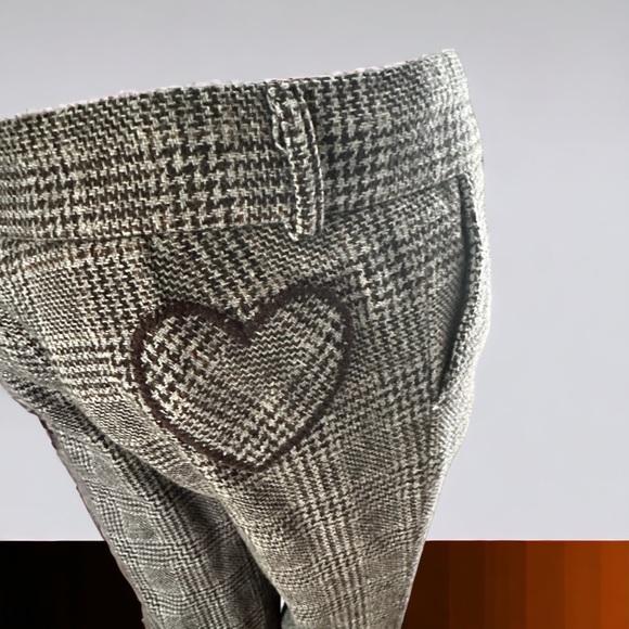 Vintage Juicy Couture Wool blend Tweed trousers flare leg SZ28 heart on back USA - Picture 6 of 13